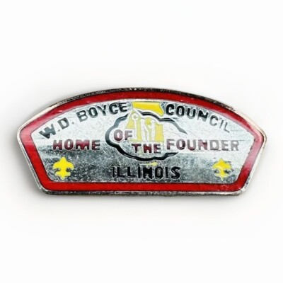 BSA Council Pin Illinois W.D. Boyce Enamel Lapel Pin Vtg Scouts Hat Tie Tac P146