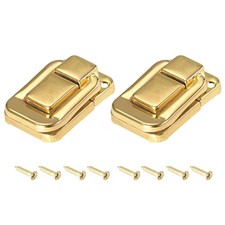 Toggle Catch Lock 48x32mm 2 PCS Iron Hasp Latches Cabinets Gold Tone