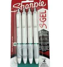 SHARPIE S-Gel Gel Pens Medium Point 0.7mm Pearl White Body 4 Count GREEN