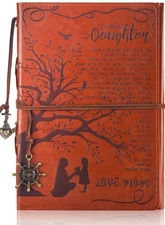 To My Daughter Gift Leather Writing Journal from Mum with Inspirational Quote...