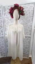 Vintage 60s Sheer Nylon Peignoir Robe Ivory M