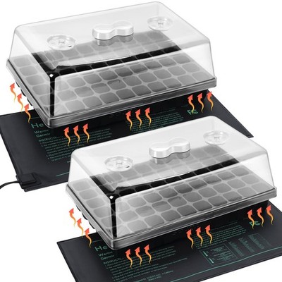 2 Set 60-Cell Seed Starter Kit - Strong Seed Trays with Humidity Domes, Cell ...