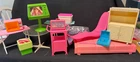 12 PCS. VINTAGE BARBIE DREAM HOUSE FURNITURE PLUS KITCHEN ACCESSORIES