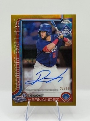🔥 Ronny Hernandez On Card Auto Gold # /50 2025 Topps Chrome Pro Debut Red Sox
