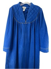 Vintage Vanity Fair Velour Long Robe House Coat Loungewear Pocket Zip Size Large