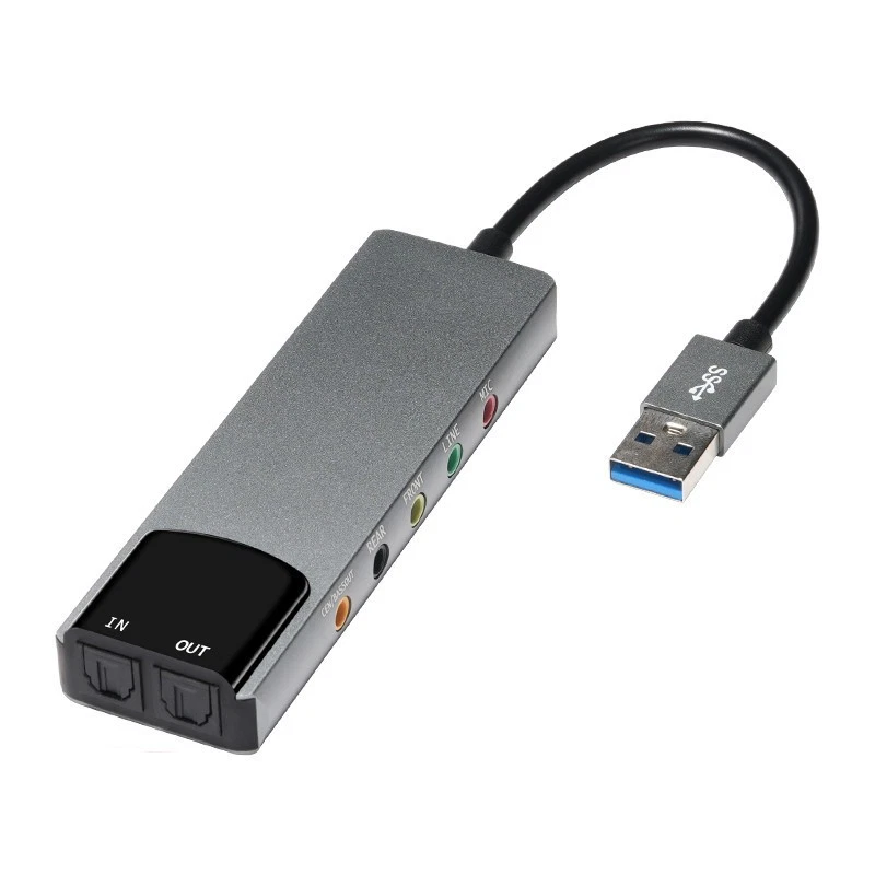 Scheda Audio Usb Ottica Spdif Pc Supporto Esterno Ac-3 Dts 5.1 Canali - Immagine 2 di 4