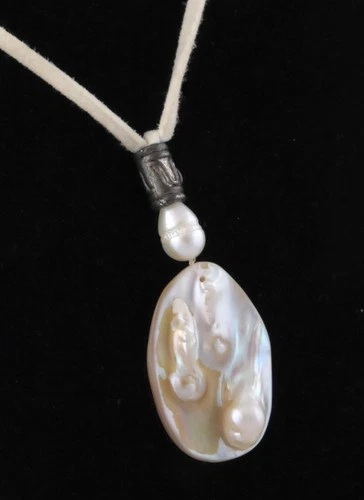 RARE VINTAGE GENUINE MABE PEARLS PENDANT NECKLACE
