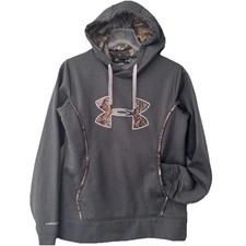 Under Armour - Hoodie Sz Small Cold Gear Gray Camo Storm 1 Pullover Sweatshirt
