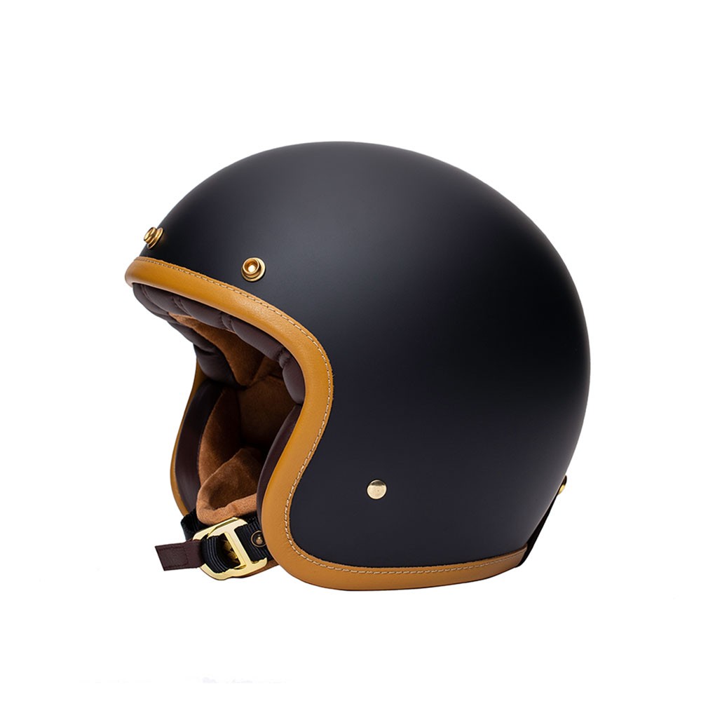 Casque CLASSIC Jet noir mat XS ouvert léger pour scooter et moto