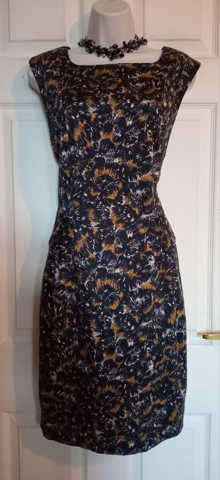 New French Connection Retro 50s Pinup Peplum  Style  Dress Sz 12