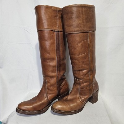 Frye 8515 Campus Cuff Black Label 17.5'' Boots USA Vintage Sz 7.5B 7.5 B Pull On