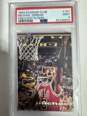 1993 Stadium Club Michael Jordan #181 Chicago Bulls Frequent Flyers PSA 9 - Image 1 of 4