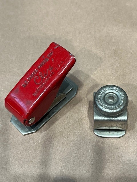 2 VINTAGE SINGLE HOLE PUNCHES CLIX BY NATIONAL PAPER AND PRESTO BY METAL SPEC MF