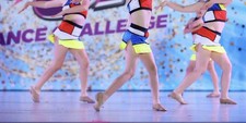Girls Dancewear Outfit Multi-Color Sequin Top Skirt Set Rhinestones