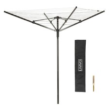 LIVIVO 4-Arm Rotary Clothes Airer – Black