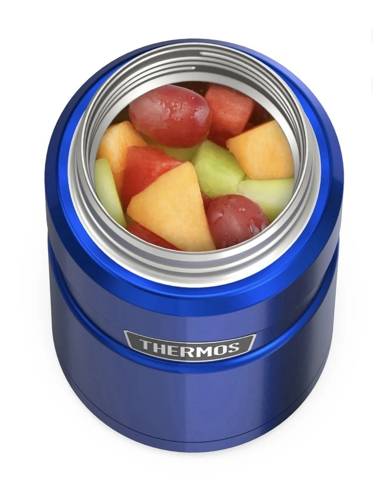 Termo de acero inoxidable King tarro de alimentos aislado al vacío/mantener artículos calientes/azul frío 24 oz Foto 3 de 4