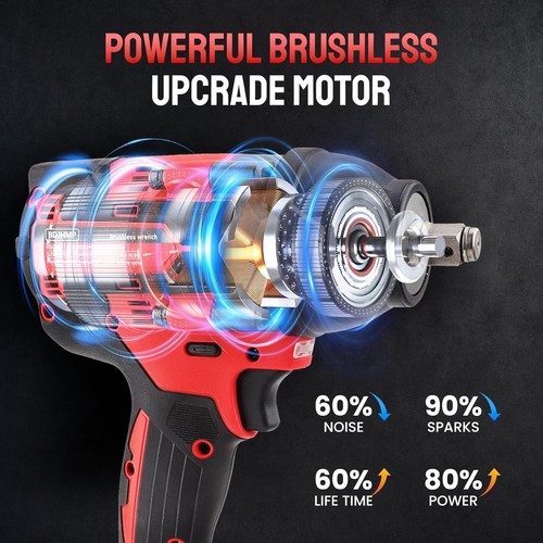 Llave de impacto inalámbrica de 1/2 pulgada para batería Makita de 18 V – Sin es - Imagen 13 de 17