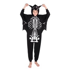 Kids Boys Girls Skeleton Halloween Bat Cosplay Costume