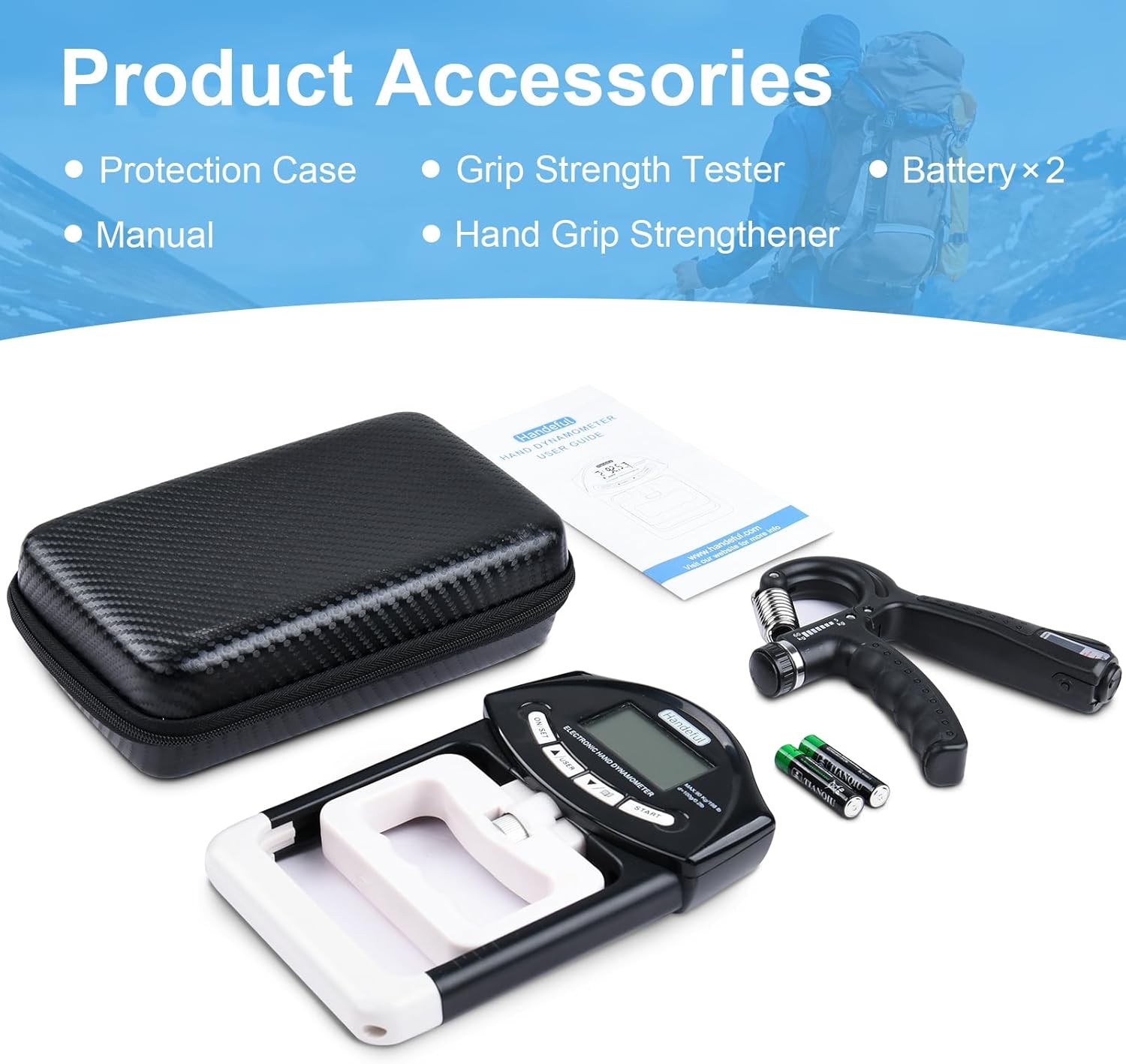 Hand Grip Strength Tester Trainer - Dynamometer Hand Grip Strength Measuring