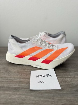 NEW Adizero Adios Pro 4 White Lucid Orange Men's Shoes JR7088