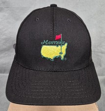 Vintage American Needle Masters Golf Hat Black Leather Strapback Cap