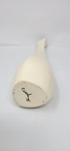 "Florero de cerámica blanco roto hecho a mano vintage 1984 de 12,5"" de alto" - Imagen 3 de 3