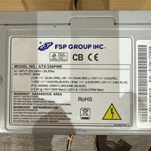 FSP Group 350W ATX Netzteil ATX-350PNR 24 Pin SATA PC PSU