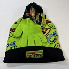 Ninja Turtles TMNT Kids Knit Hat  Gloves Set New Tags Nickelodeon