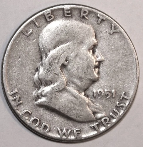 1951-P Franklin Half Dollar - Very Fine - #1034EB