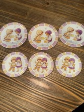 Vintage Tin Litho Peanut Butter  Jelly Dolls Pretend Toy Plates tea party