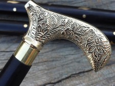 Antique Brass Designer Handle Wooden Walking Stick Designer Vintage Walking Cane