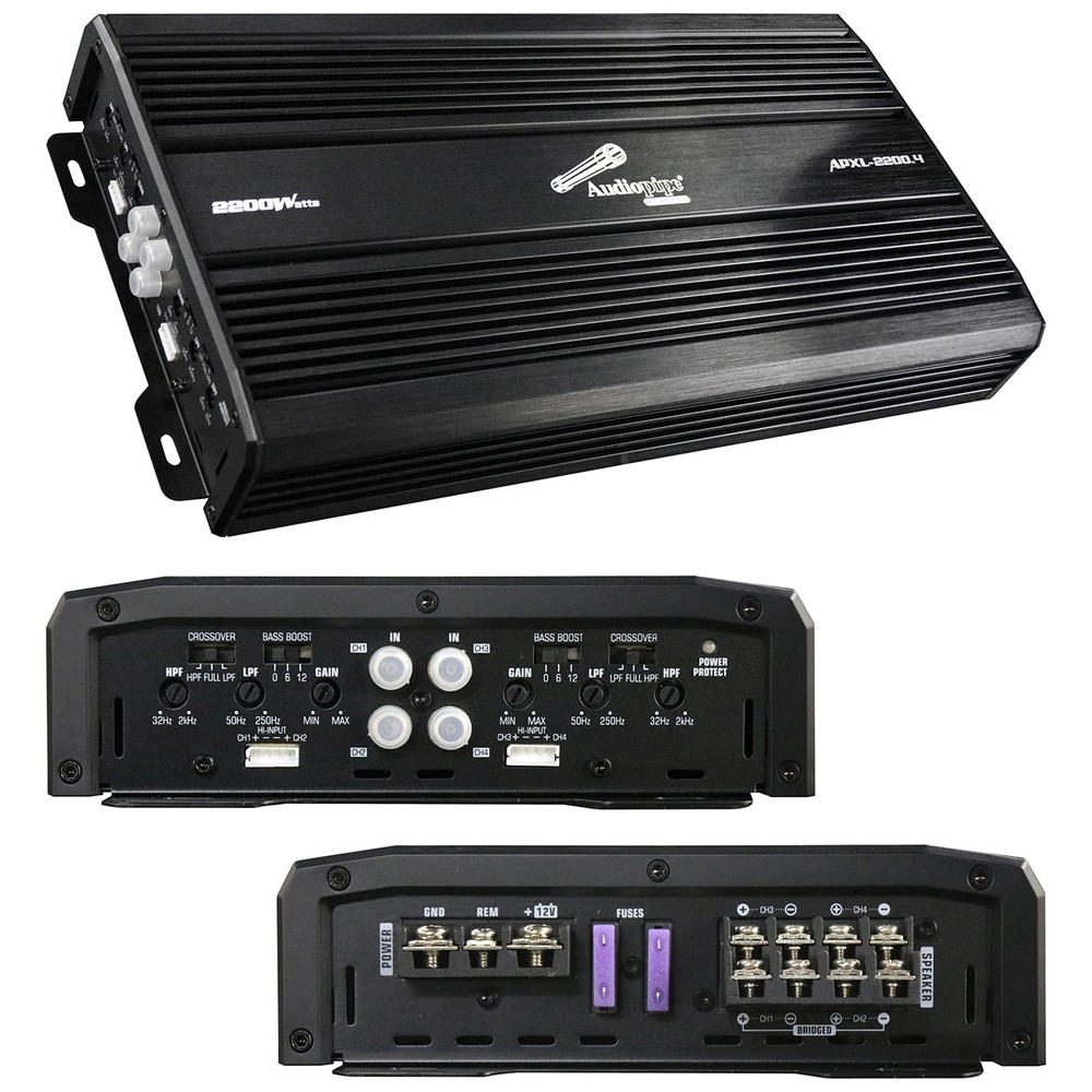 Audiopipemap Apxl-2200.4 Audiopipe 4 Channel Amplifier 600W Rms