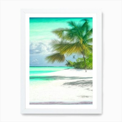 Cayo Coco Kuba weiche Farben Tropica gerahmtes Wandbild Poster Leinwanddruck Bild