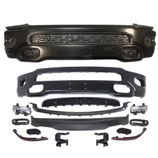 Front Bumper Cover Grille Assembly Set For 2019-2022 RAM 1500 Primed Black