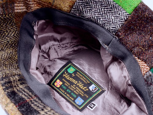 HANNA HATS Handcrafted Tweed Patchwork Ireland Pure New Wool Bucket Hat Size M - Picture 10 of 11