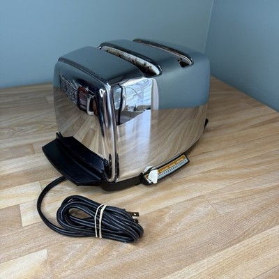 VTG Sunbeam Radiant Shade Control Auto Drop Toaster Model AT-W Chrome MCM (READ)