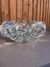MCM Art Vannes France Grosse Costolatire  Crystal Glass Ashtray / Bowl