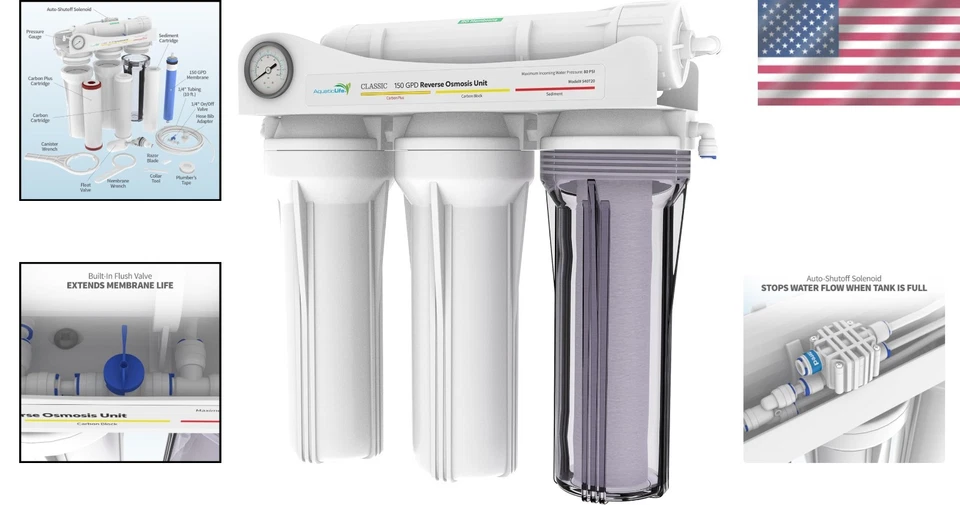 Water Filter System RO Reverse Osmosis 150 GPD Chlorine Reduction Under Sink - Image 2 of 4