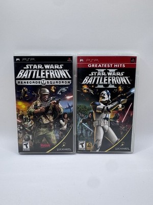 Star Wars Battlefront II & Renegade Squadron Lot (PSP) - CIB Complete - Tested