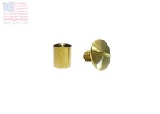 1/8" Chicago Screws Back Post Assembly for Conchos, Tack, Solid Brass, 10 Sets