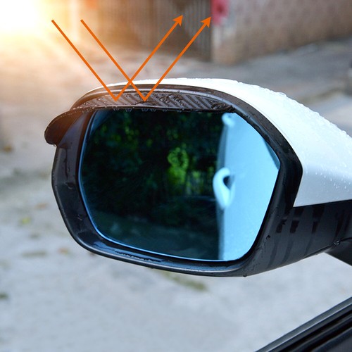 2 PCS Carbon Fiber Car Rear View Side Mirror Rain Board Eyebrow Guard Sun Visor - Picture 9 of 11