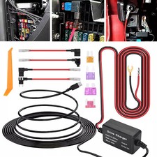 Universal Dash Cam Hardwire Kit Micro/Mini USB Type C 12-24V to 5V for Car DVR