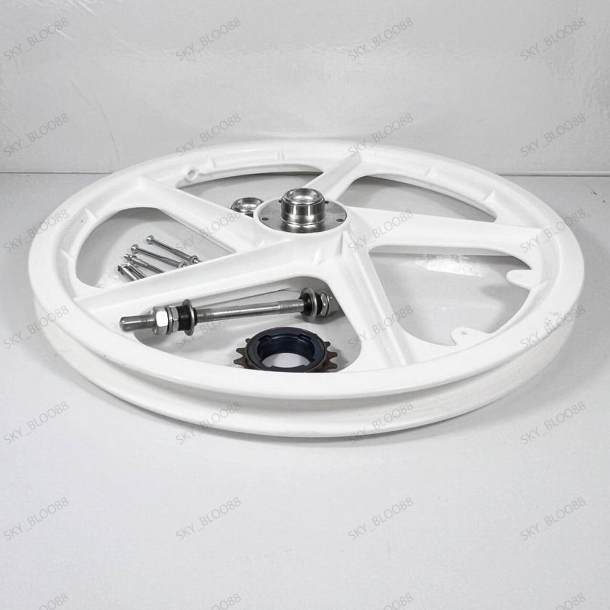 Paire De Roues BMX 20 Pouces F&R – Plastique Blanc Et Pneus Whitewall COMP III, Neuves