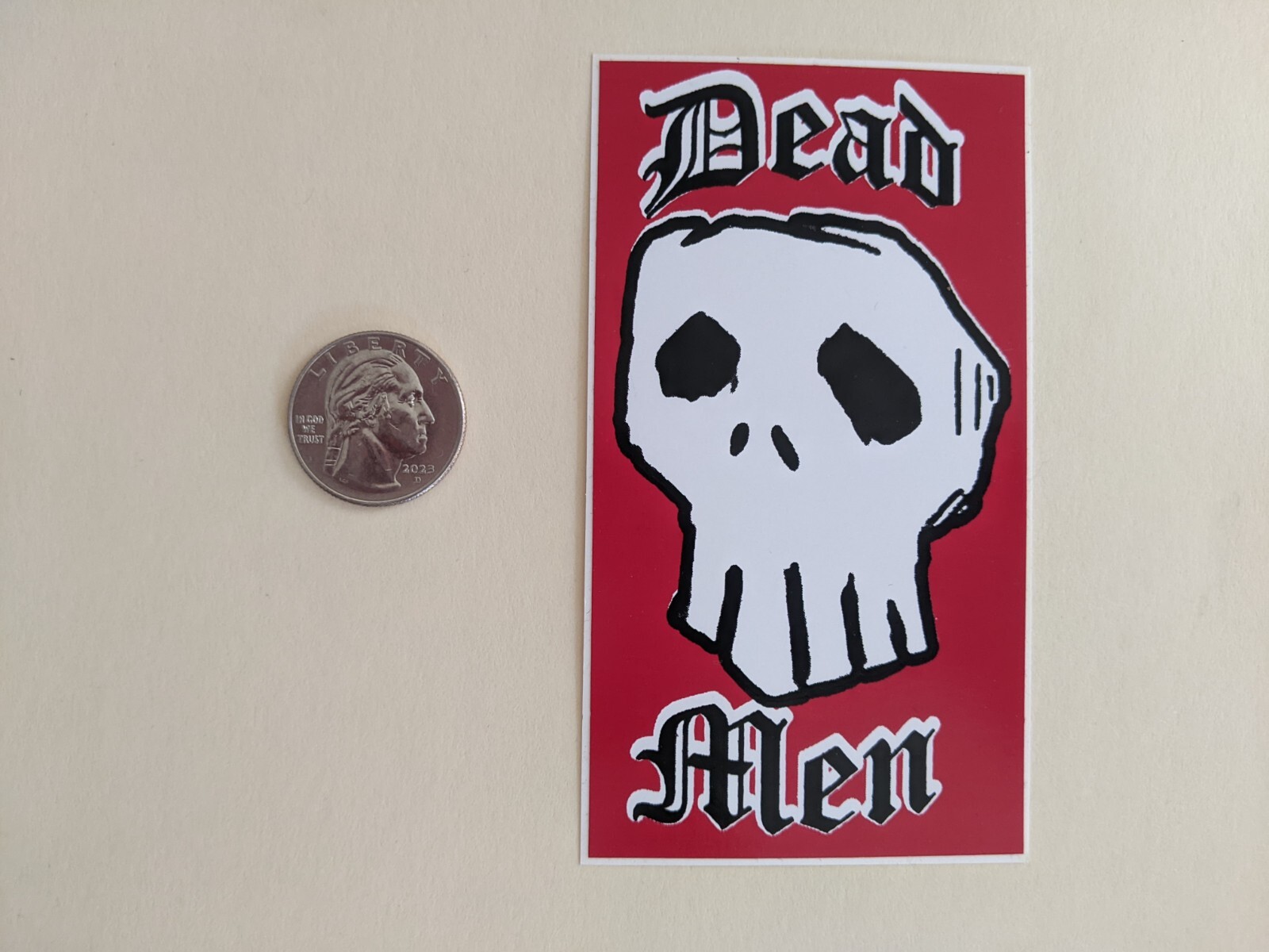 Dead Men Sticker Skull Goth Spooky Halloween Red White Cool | eBay