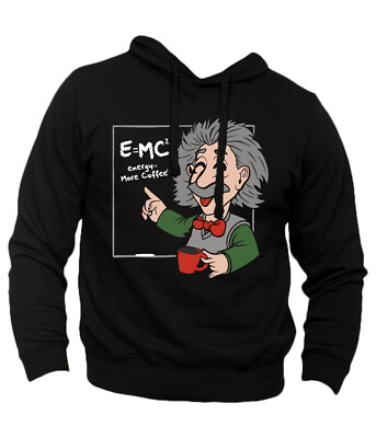 Einstein Sweatshirt E=MC2 Energy Drink more coffee mathematische Gleichung lustig