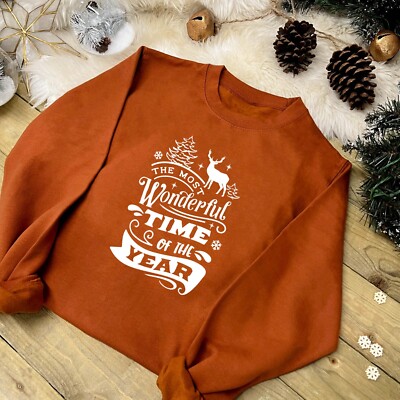 FAMILIENWEIHNACHTSPULLOVER: The Most Wonderful Time, Xmas, Matching, Erwachsene und Kinder