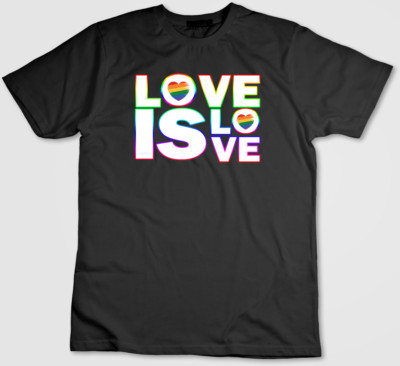 Love Is Love farbenfrohe Textfigur, kurzärmeliges T-Shirt Männer/Frauen G523