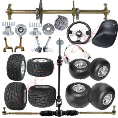 3 Stud 11x7.10-5 10x4.50-5 Tire Rim Rear Axle Kit Gear Rack for GoKart Golf Cart