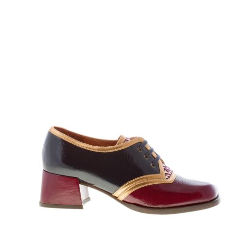 CHIE MIHARA chaussures femme Buwer patent leather laced derby petrol grape - Afbeelding 1 van 7