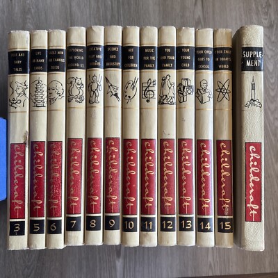 Vintage 1961 Childcraft Book Set 3,5-15 + Supplement And Key- Encyclopedias